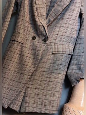 Plaid Double-Breasted Blazer Romper | Preppy Chic | Size Large